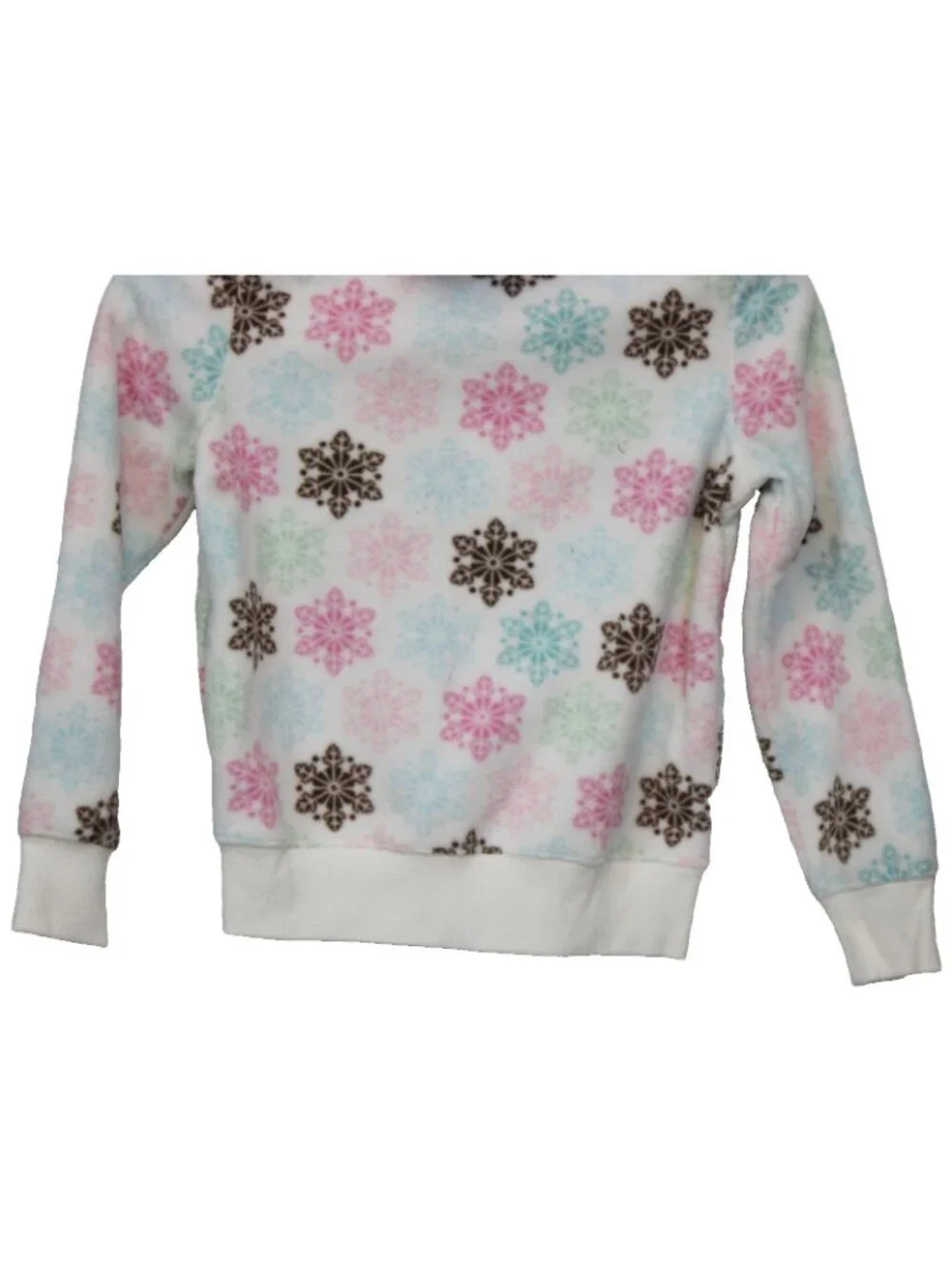 2009 Gymboree Winter Ballerina Med 7/8 Jacket Fleece White Snowflakes Hoodie